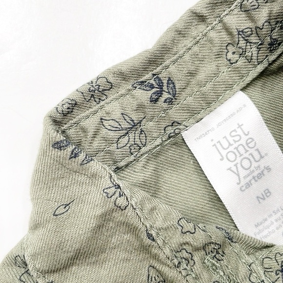 Carter's baby girls olive green floral dress with bloomers - Picture 4 of 4